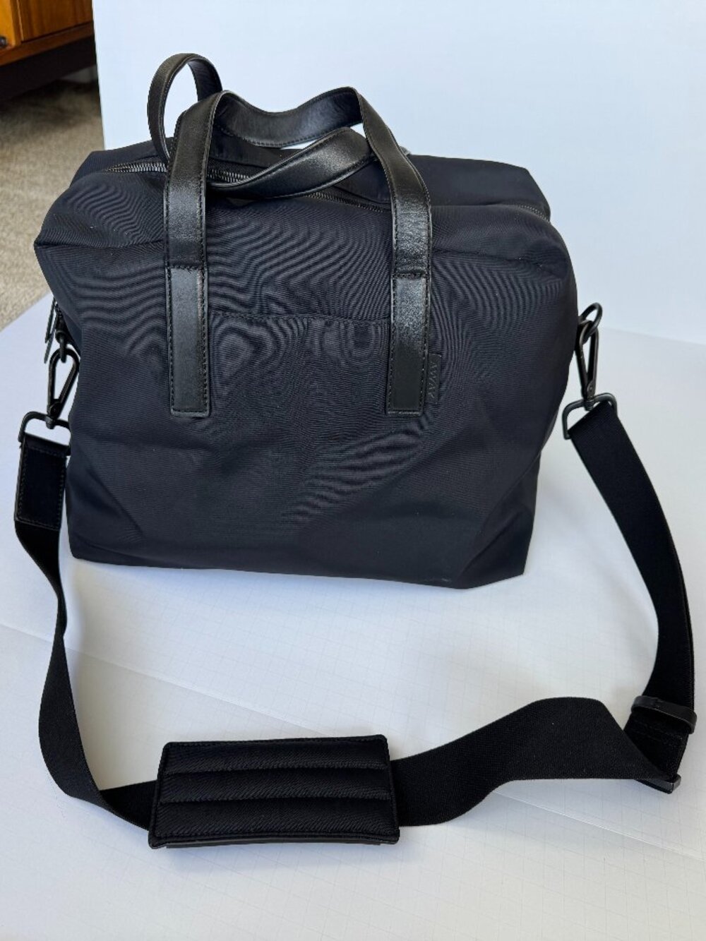 Away The Everywhere Bag -Jet Black Nylon Leather Trim Travel Duffel - OG Version